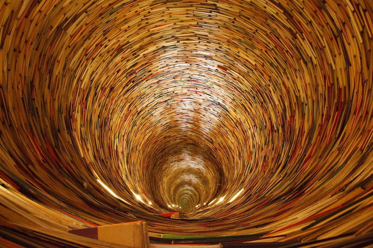 Picture of swirling books