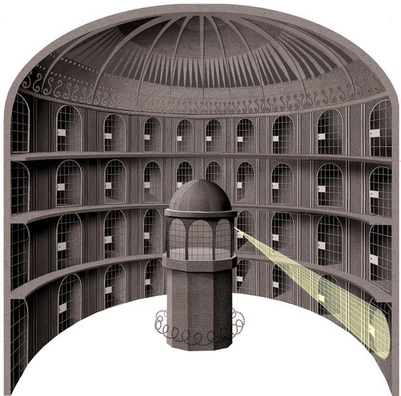 Plan of Jeremy Bentham's panopticon prison