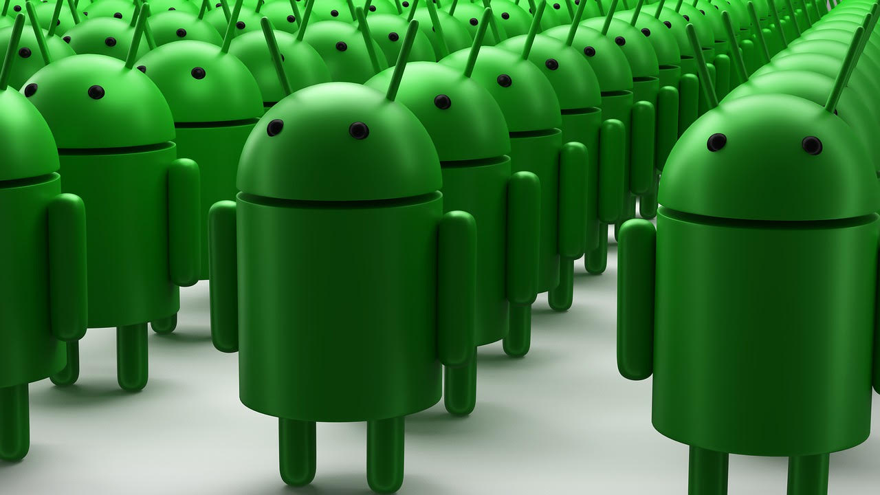 Army of identical green robots