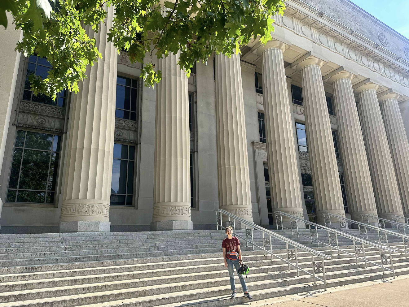 AG standing outside of the University of Michigan's Philosophy Department
